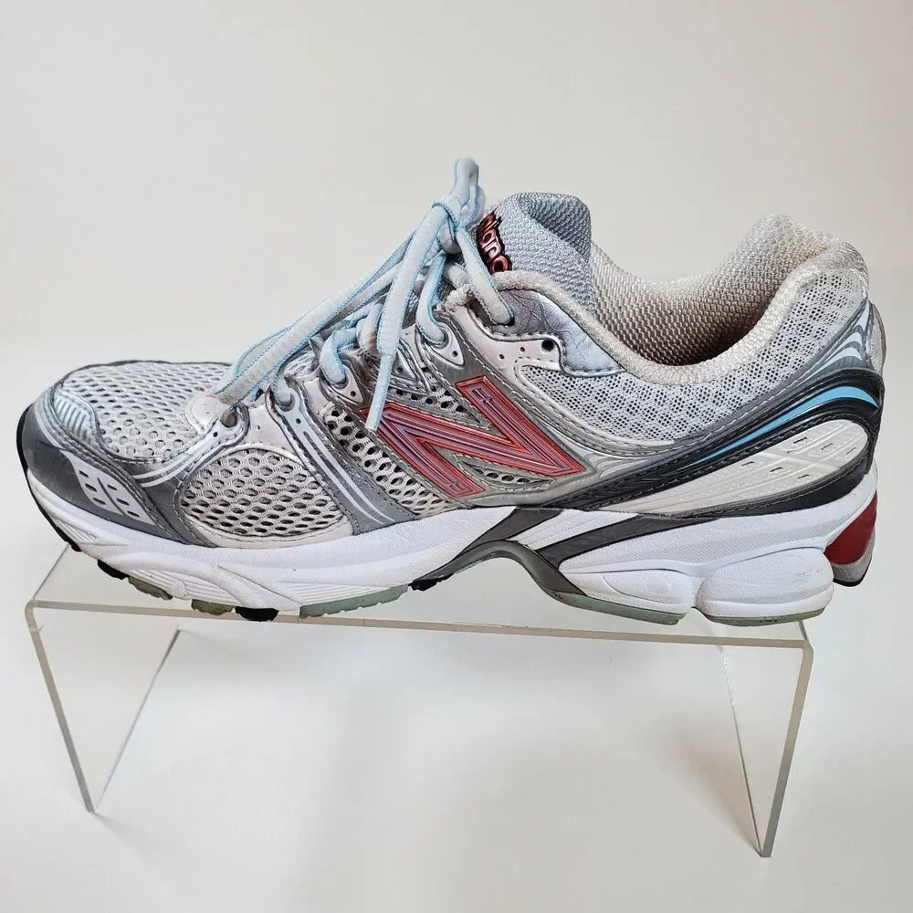 New Balance Women's Size 7.5 Sneakers Silver Red White 1080 N-ergy Running Gym
